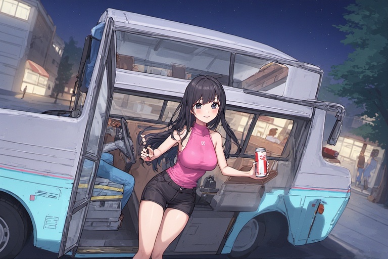 The Midnight Pink-Top Girl and the Blue Bus Magic